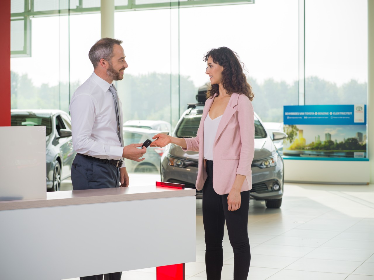 Owner getting her car key